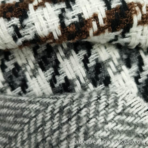 Boucle mode Houndstooth design dubbel ansikte tyg